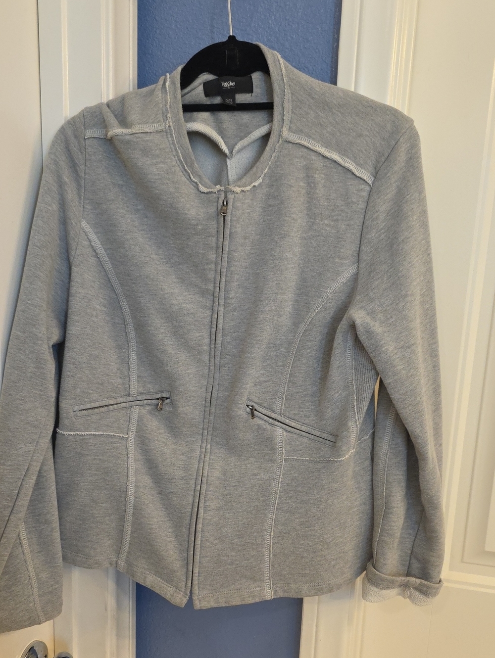 Mossimo Supply Co. Light Gray Zip-Front Utility Jacket Fitted.